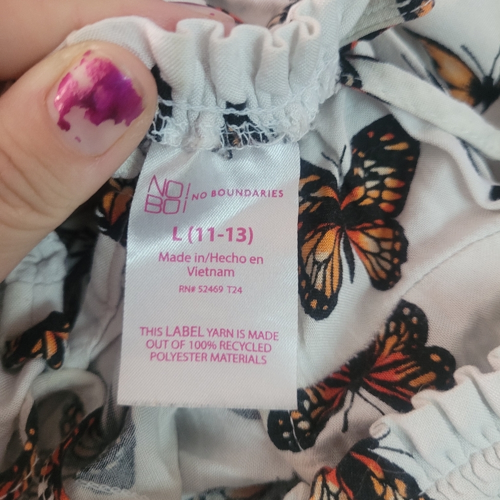 No Boundaries Orange Black Ruffled Camisole - Picture 4 of 5